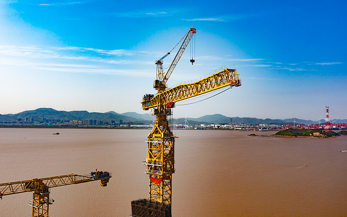 雙塔筑脊梁！徐工超大塔助建世界級大橋